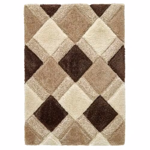 Phoenox Textiles Limited Origins 3D GEO Shaggy Beige Geometric Rug, W: 60 cm, D: 110 cm – 4