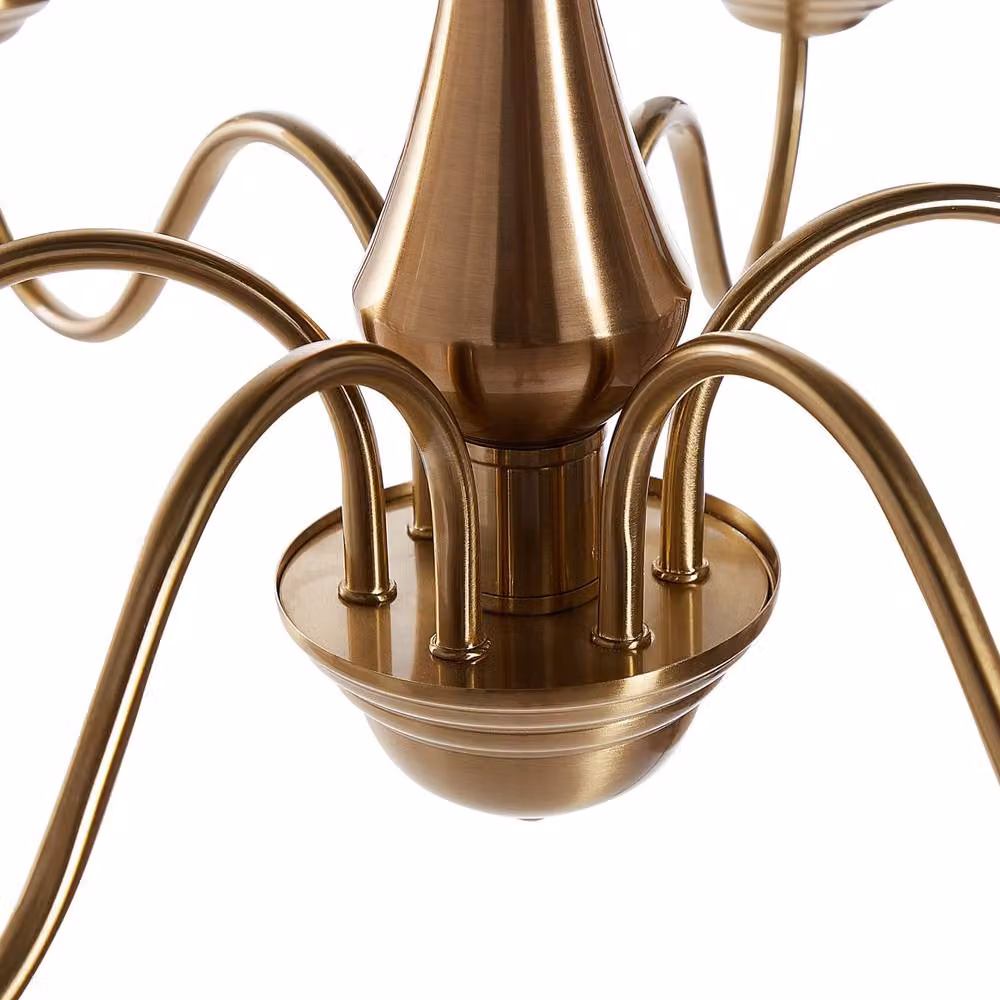 Wyld and Coco 6-Light Brass Chandelier with Bronze Emperor Acrylic Shades – 3