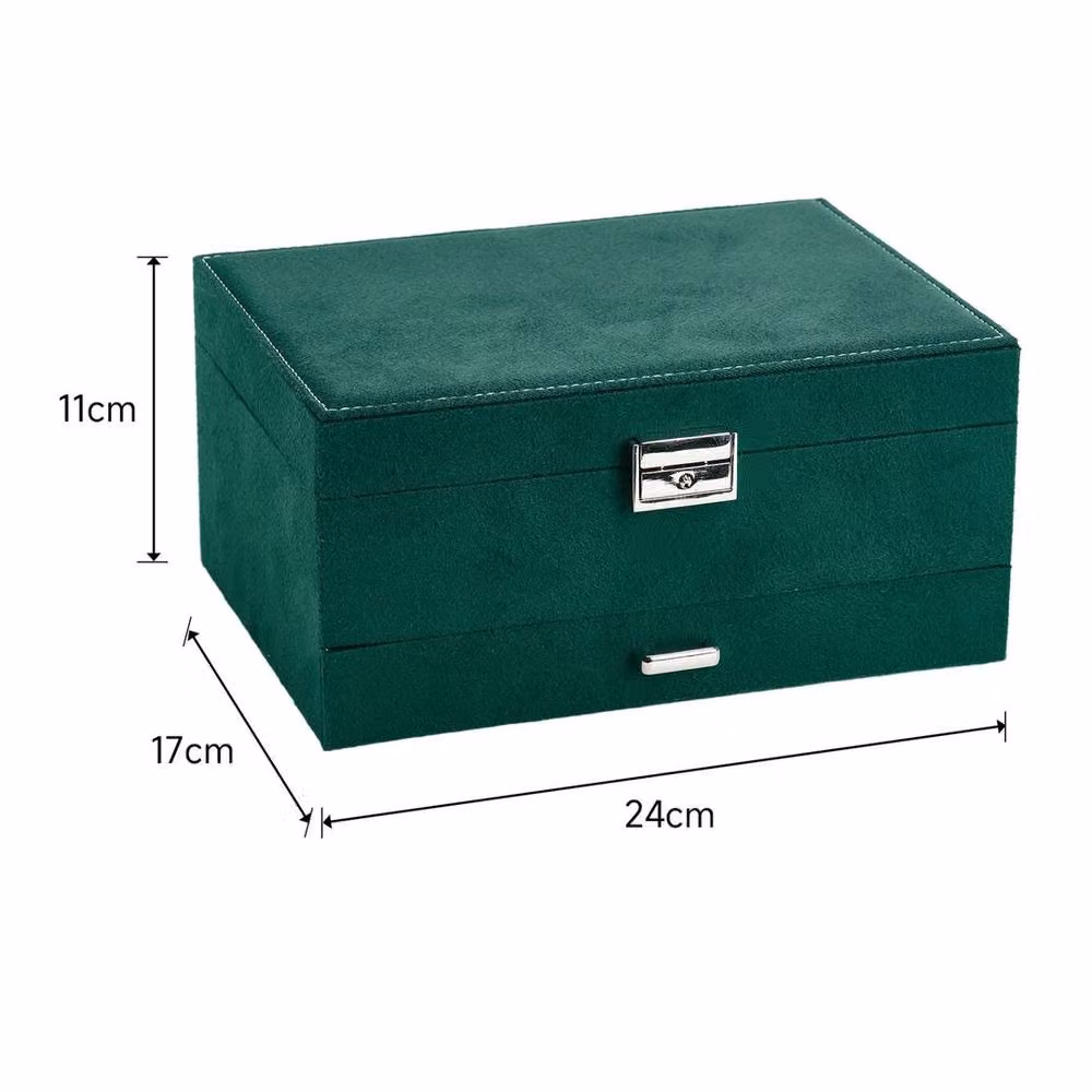 KORVIXA Portable Travel Jewellery Box Organiser in Green – 2