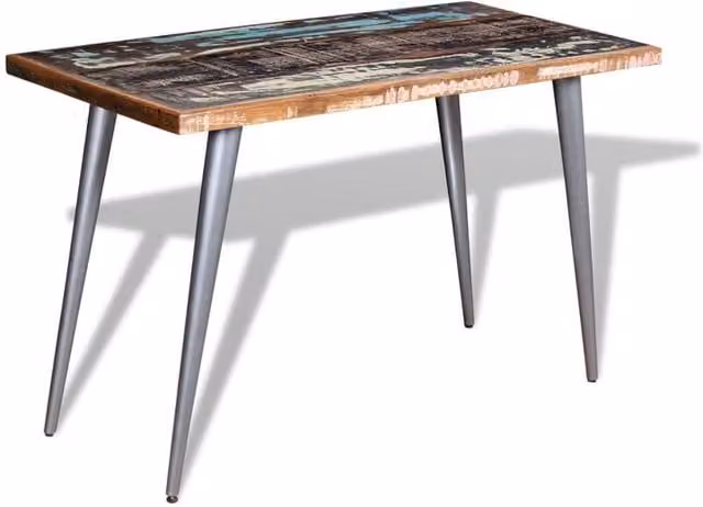 Berkfield Home Beautiful Rectangular Dining Table in Brown Solid Reclaimed Wood, W/D/H: 120 x 60 x 76 cm – 1