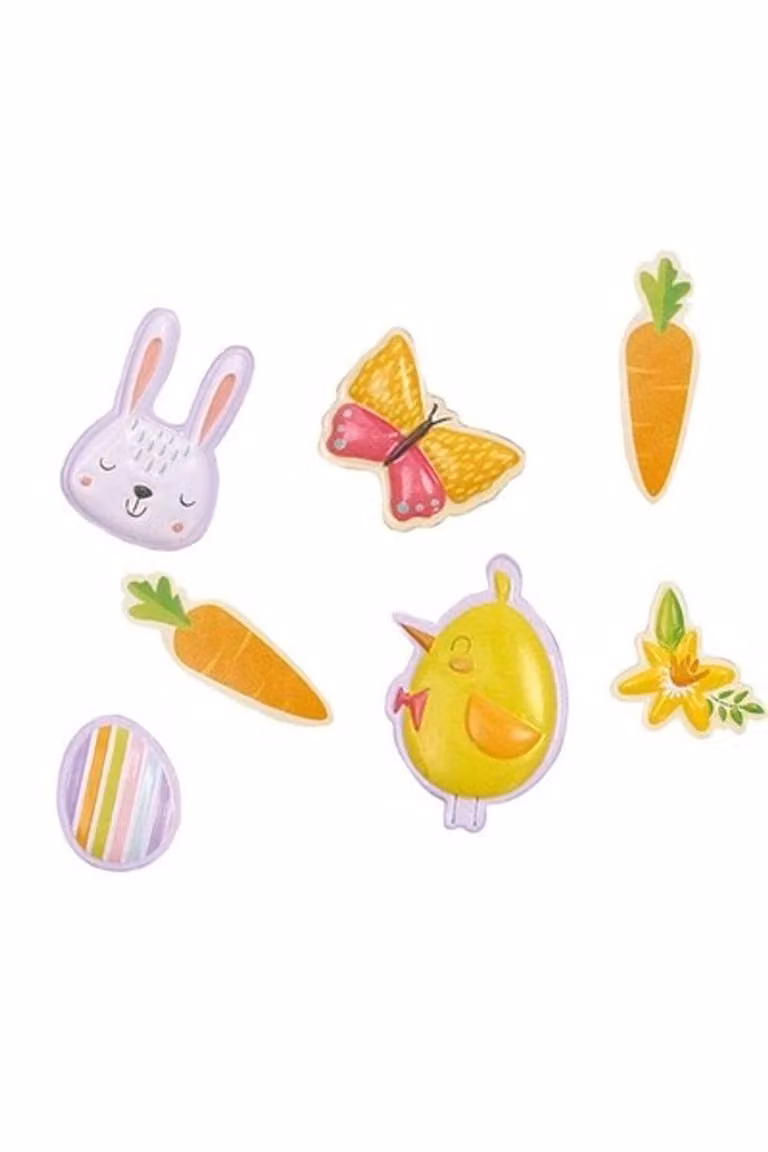 KDMD Assorted Easter Bubble Sticker Set, 4 Pack, Multicolour