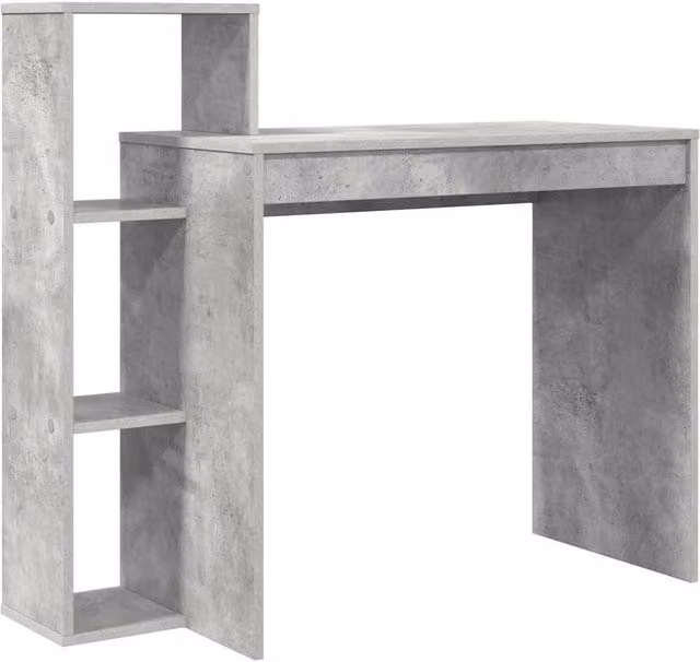 Berkfield Home Writing Desk in Grey Concrete-effect Laminate and Engineered Wood