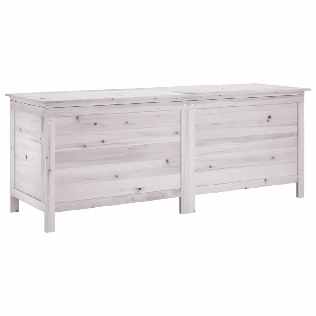 Berkfield Home Garden Storage Box in White Solid Wood, W/D/H: 150 x 50 x 56.5 cm – 2