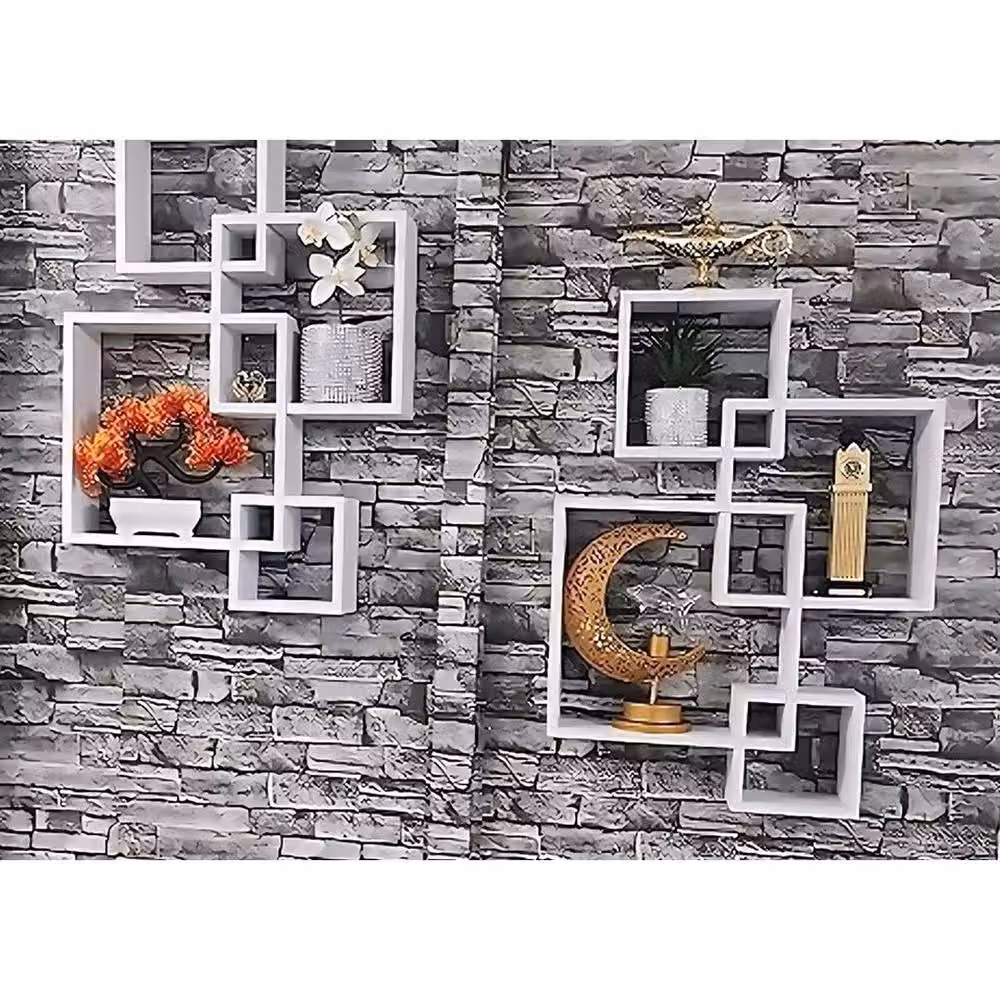 SPETLEK White Square Floating Wall Shelves with 4 Multi Levels – 3