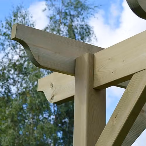 Buttercup Farm Wooden Garden Pergola in Green, W: 240 cm, D: 240 cm, H: 270 cm – 3