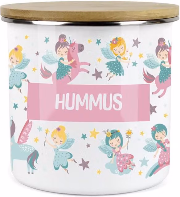 Purely Home Unicorn Fairies Childrens Mini Snack Pot in Pink and Multicolour Enamel Metal