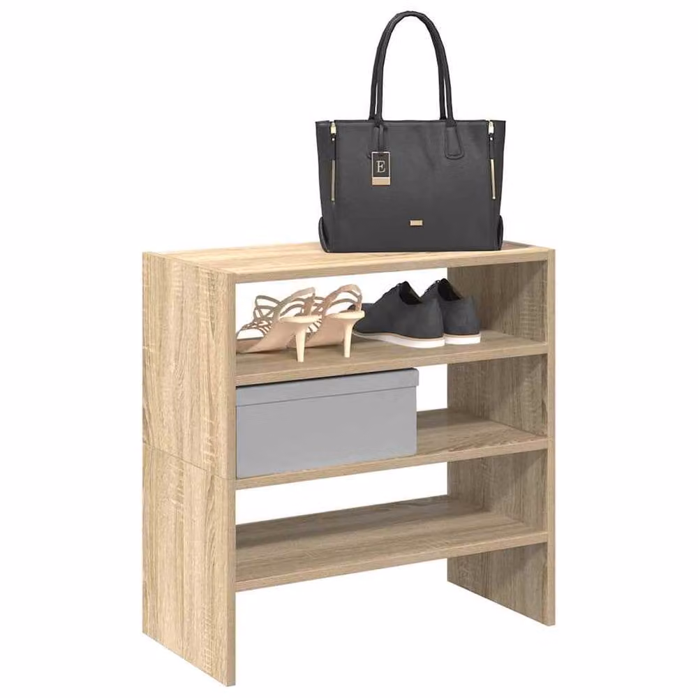 Berkfield Home Stackable Shoe Racks, 2 Pieces, Sonoma Oak, Light Brown, W/D/H: 60 x 30 x 30.5 cm – 2