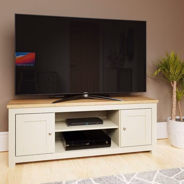Timber Art Design UK Lisbon 2 Door TV Unit in Cream Oak and Beige
