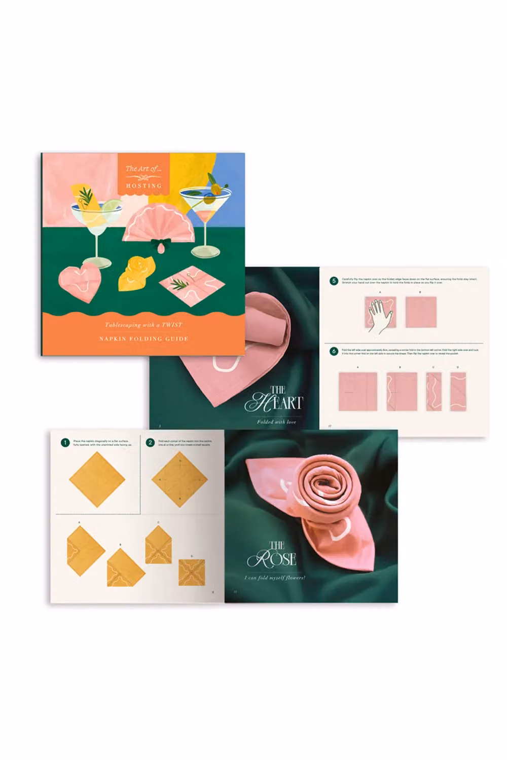 Portico Designs Ltd Art of Hosting Cocktail Napkins and Creative Folding Guide in Multicolour – 2