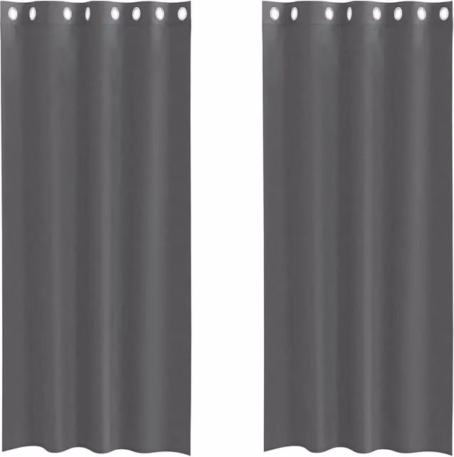 Berkfield Home Grey Voile Fabric Panel Curtains with Eyelets, 2 Pack, W: 140 cm, H: 245 cm – 1