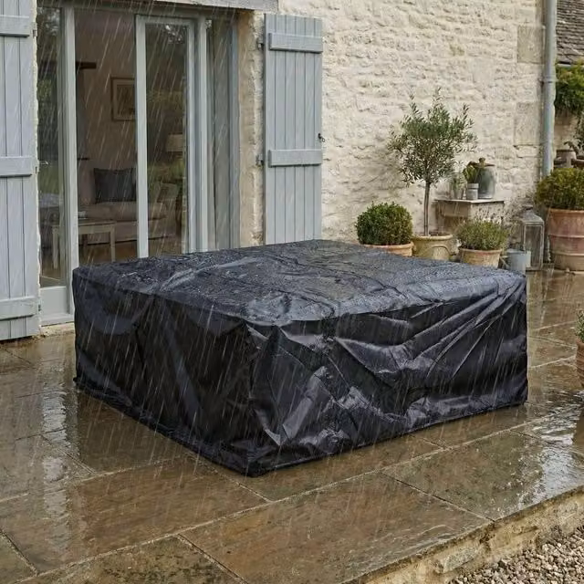 Home Garden Direct Water Repellent Oxford Cloth Outdoor Furniture Rain Cover, Black, W/D/H: 185 x 185 x 185 cm