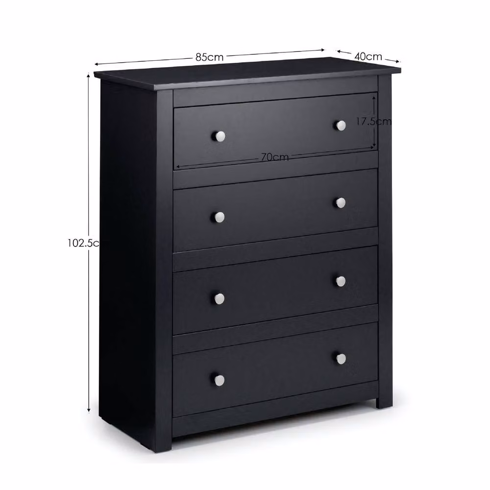 Cheshire Premium Hawthorne 4 Drawer Chest in Anthracite Grey – 5