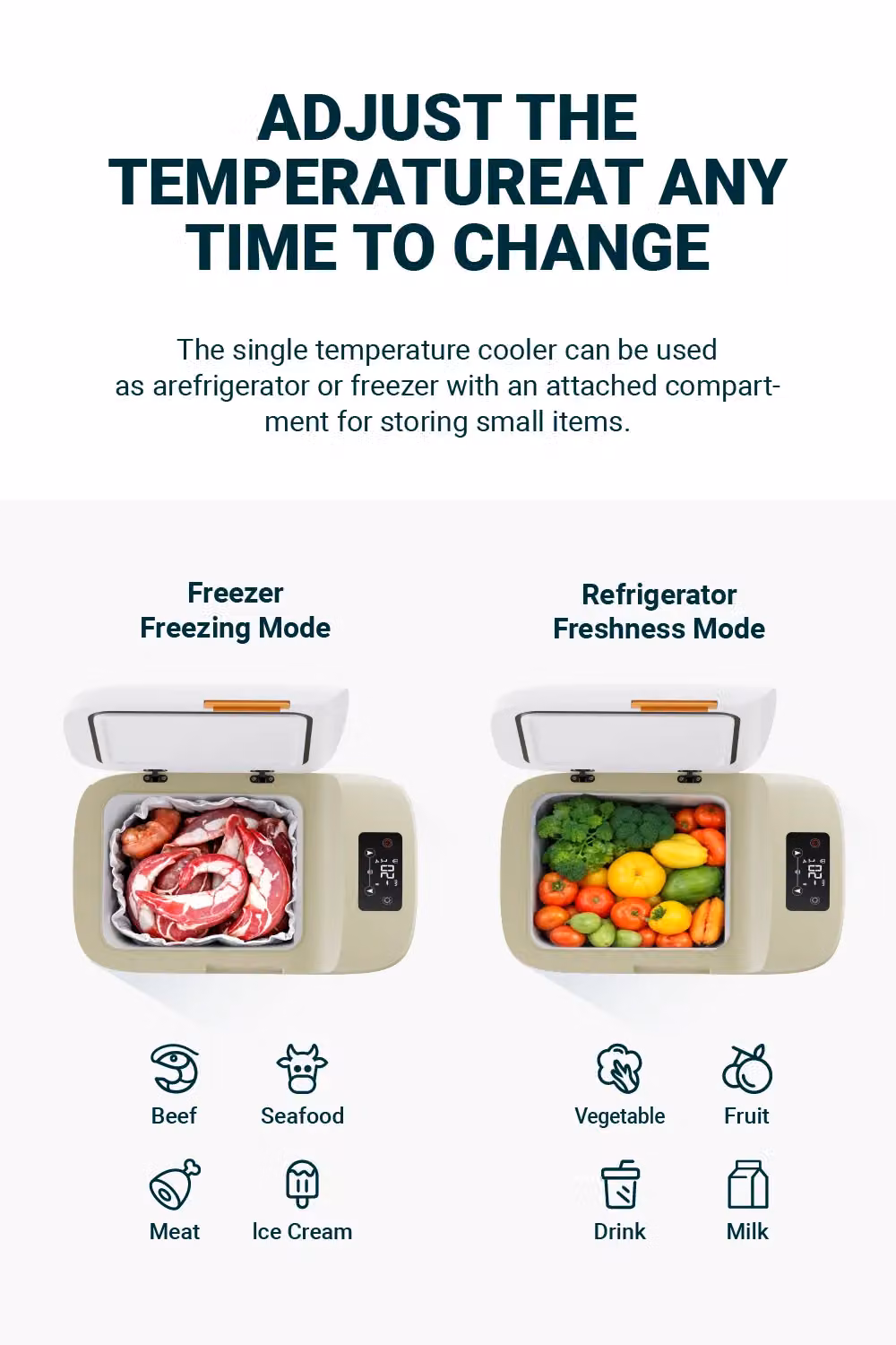 H&O Direct 16L Portable Car Refrigerator with Display, Green – 2