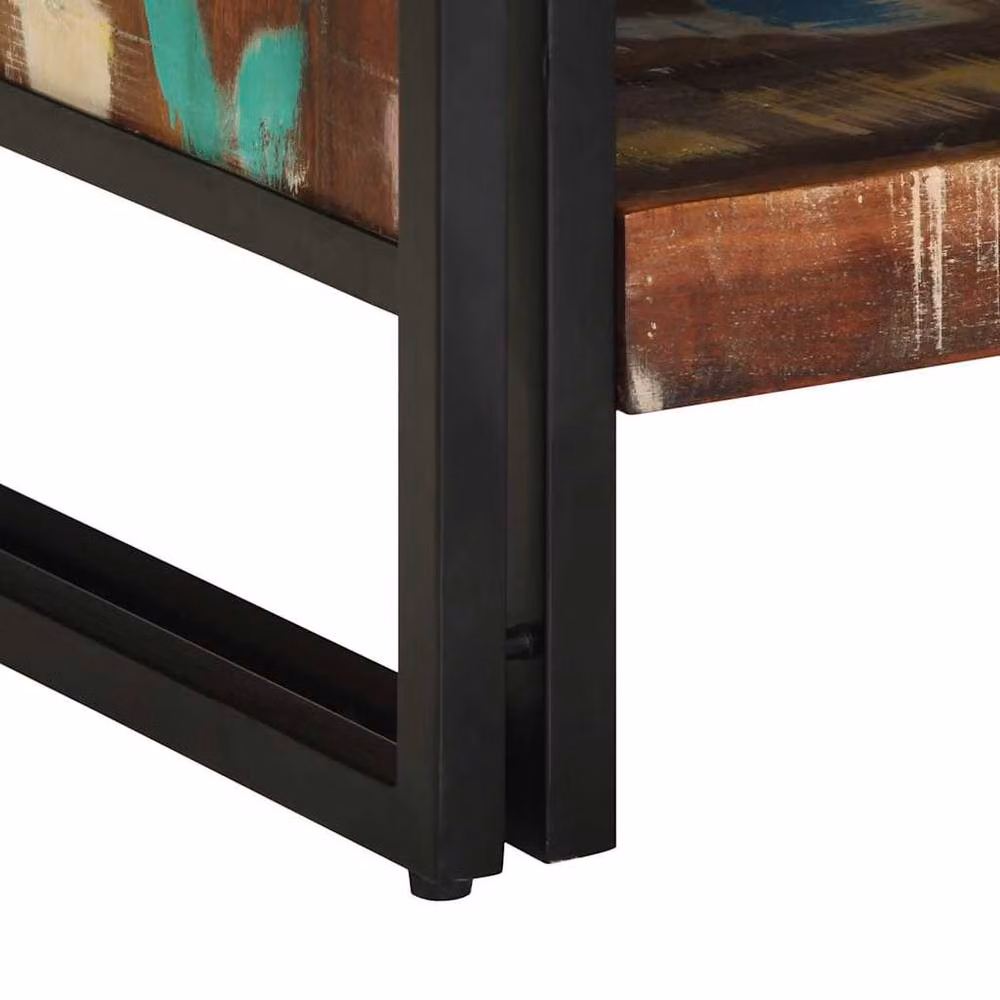 Berkfield Home Multicolour Reclaimed Solid Wood Coffee Table W/D/H: 70 x 50 x 38 cm – 6