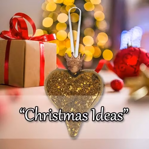 VFM e-Store Gold Christmas Hanging Heart Pendant Decoration W: 13 cm, H: 10 cm – 5