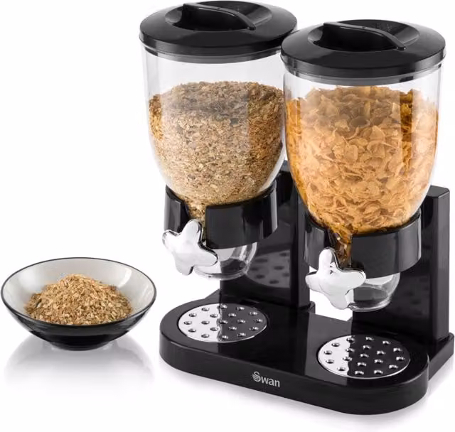 Swan 3.5L Double Cereal Dispenser in Black