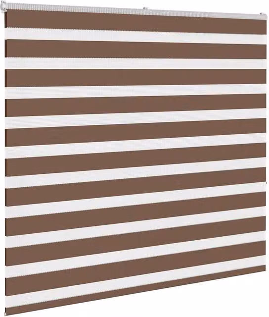 Berkfield Home Elegant Zebra Blind in Brown, W: 165 cm, H: 150 cm – 1