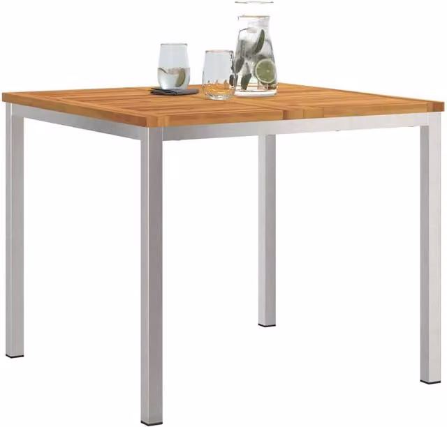 Berkfield Home Brown Acacia Wood Outdoor Dining Table, W/D/H: 90 x 90 x 74.5 cm