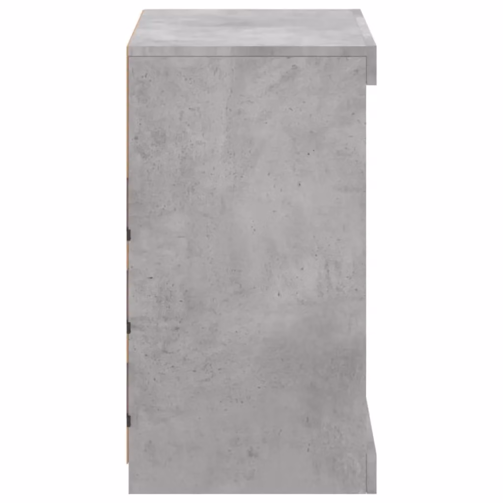 Berkfield Home Modern Sideboard with Integrated LED Lights in Concrete Grey, W: 60.5 cm, D: 37 cm, H: 67 cm – 4