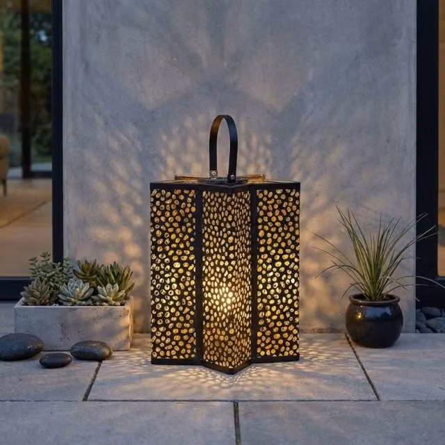 Garden Greatness XL Celeste Star Solar Lantern in Black and Multicolour – 1