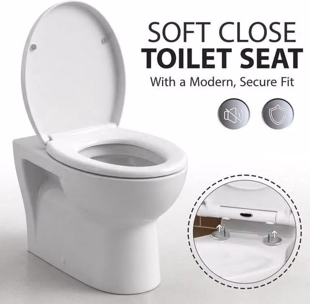 KORVIXA Luxury Soft White Bathroom Toilet Seat – 1