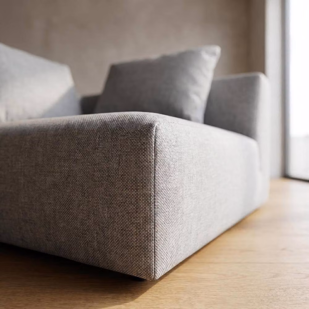Abakus Direct Tokyo Right Corner Seat in Grey Brushed Tweed Fabric with Deep Seat – 2