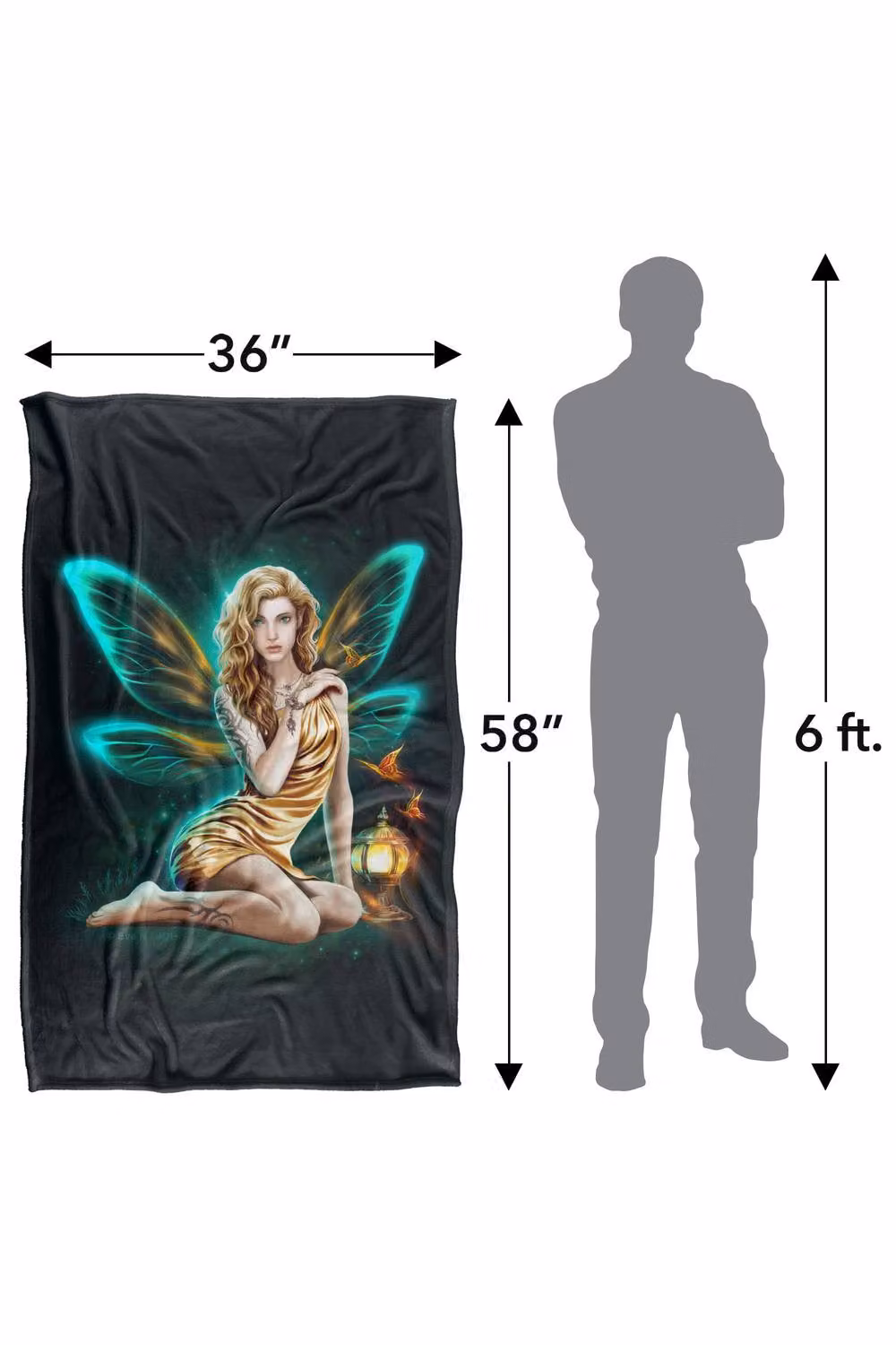 JQ Licensing En Pixy Girl Fairy Super Soft Fluffy Fleece Throw Blanket, Multicolour, W: 91 cm, D: 147 cm – 8