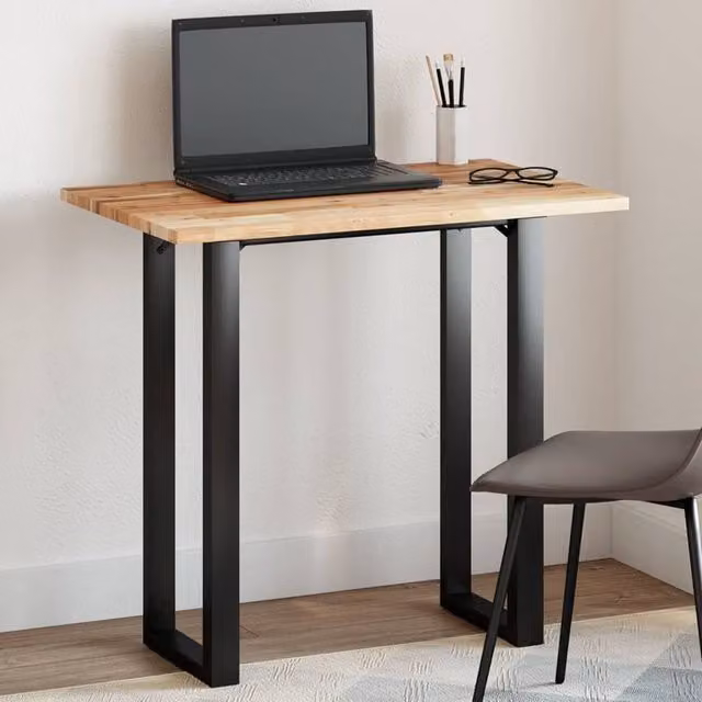 Berkfield Home Rectangular Table Top in Brown Solid Acacia Wood, W/D/H: 100 x 50 x 2 cm