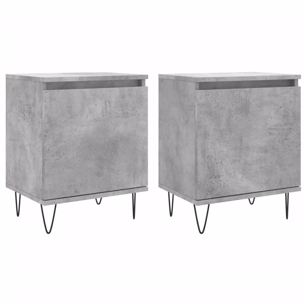 Berkfield Home Set of 2 Bedside Cabinets in Concrete Grey, W/D/H: 40 x 30 x 50 cm – 2