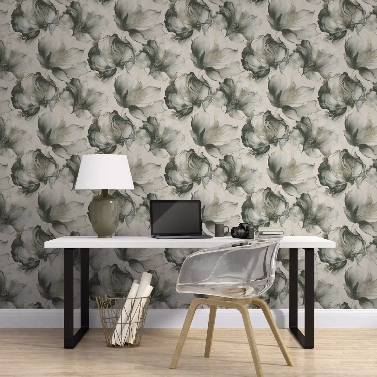 Muriva Elysian Floral Botanical Wallpaper in Green – 2