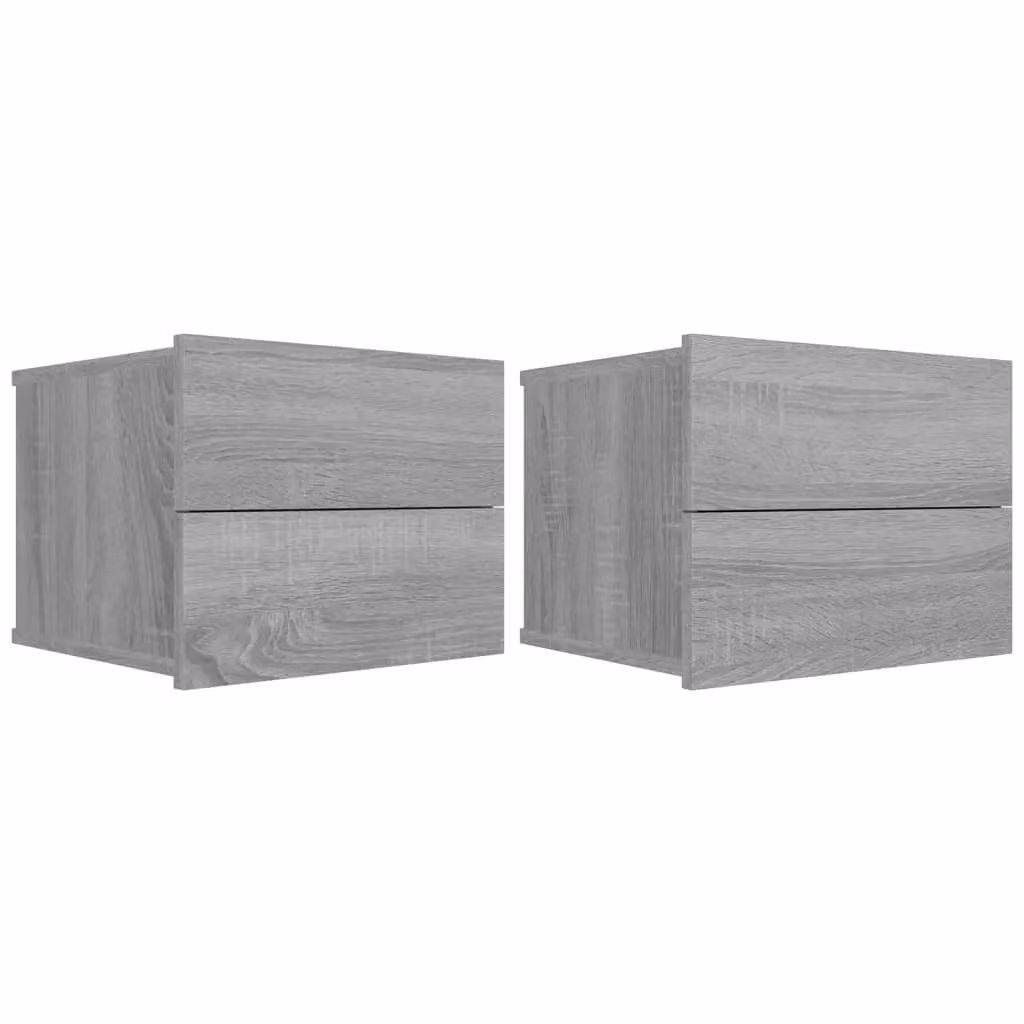 Berkfield Home Set of 2 Grey Sonoma Bedside Cabinets in Engineered Wood W/D/H: 40 x 30 x 30 cm – 2