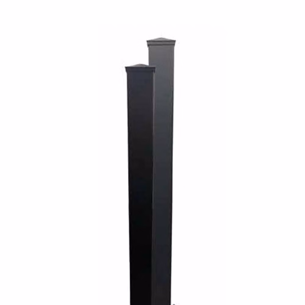 Ready Made Gates Black Aluminium Surface or Sunken Pedestrian Gate Receiver Post, W: 5 cm, D: 8 cm, H: 200 cm – 2