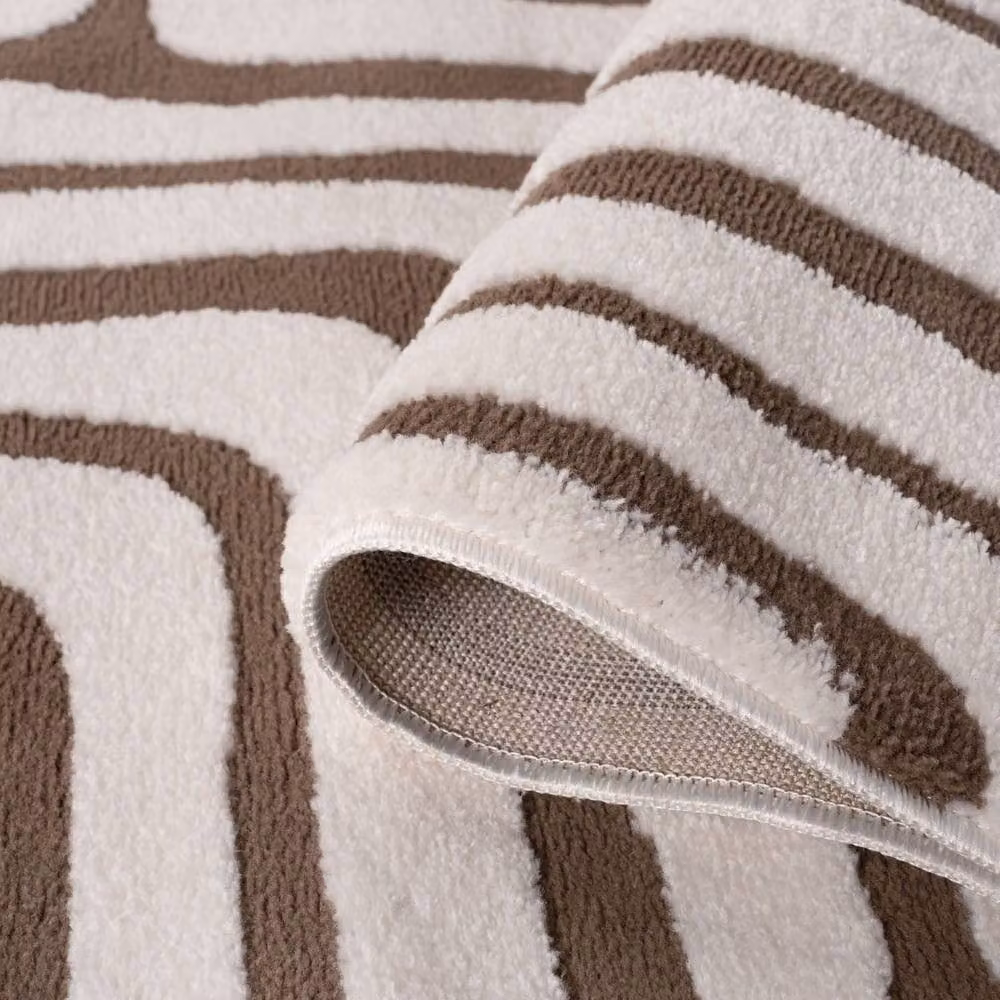 THE RUGS Loft Curved Line Modern Area Rug in Beige, W: 290 cm, D: 200 cm – 5