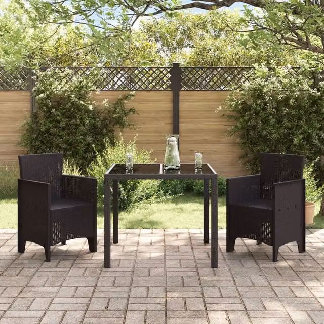 Berkfield Home Modern Brown Poly Rattan Garden Chairs, Set of 2 – 1