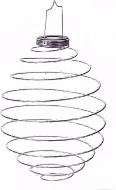 Garden Mile Large Solar Spiral Light in Silver Metal