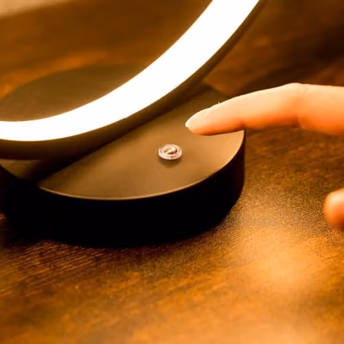 ValueLights Matt Black Loop Table Lamp with Integrated LED and Touch Button – 5