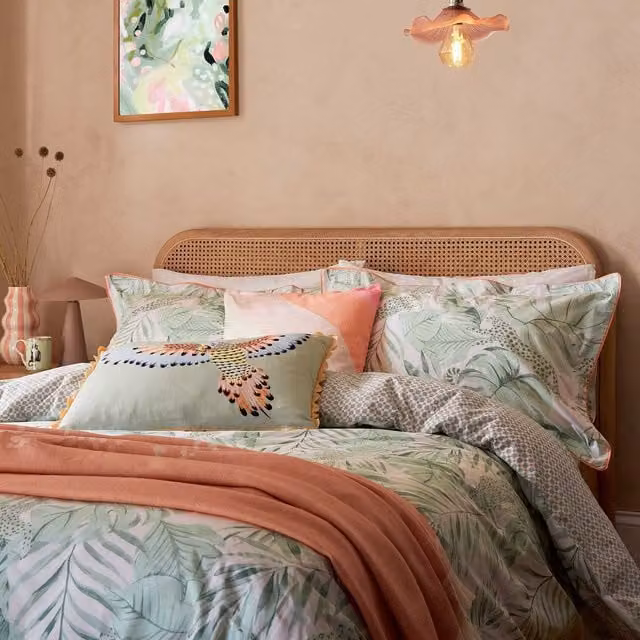Yvonne Ellen Tropical Safari Double Duvet Cover and Pillowcase Set, Green, W: 140 cm, L: 200 cm