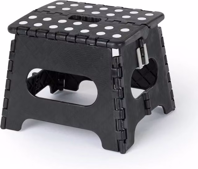 NESTLUNE Foldable Plastic Step Stool, Black