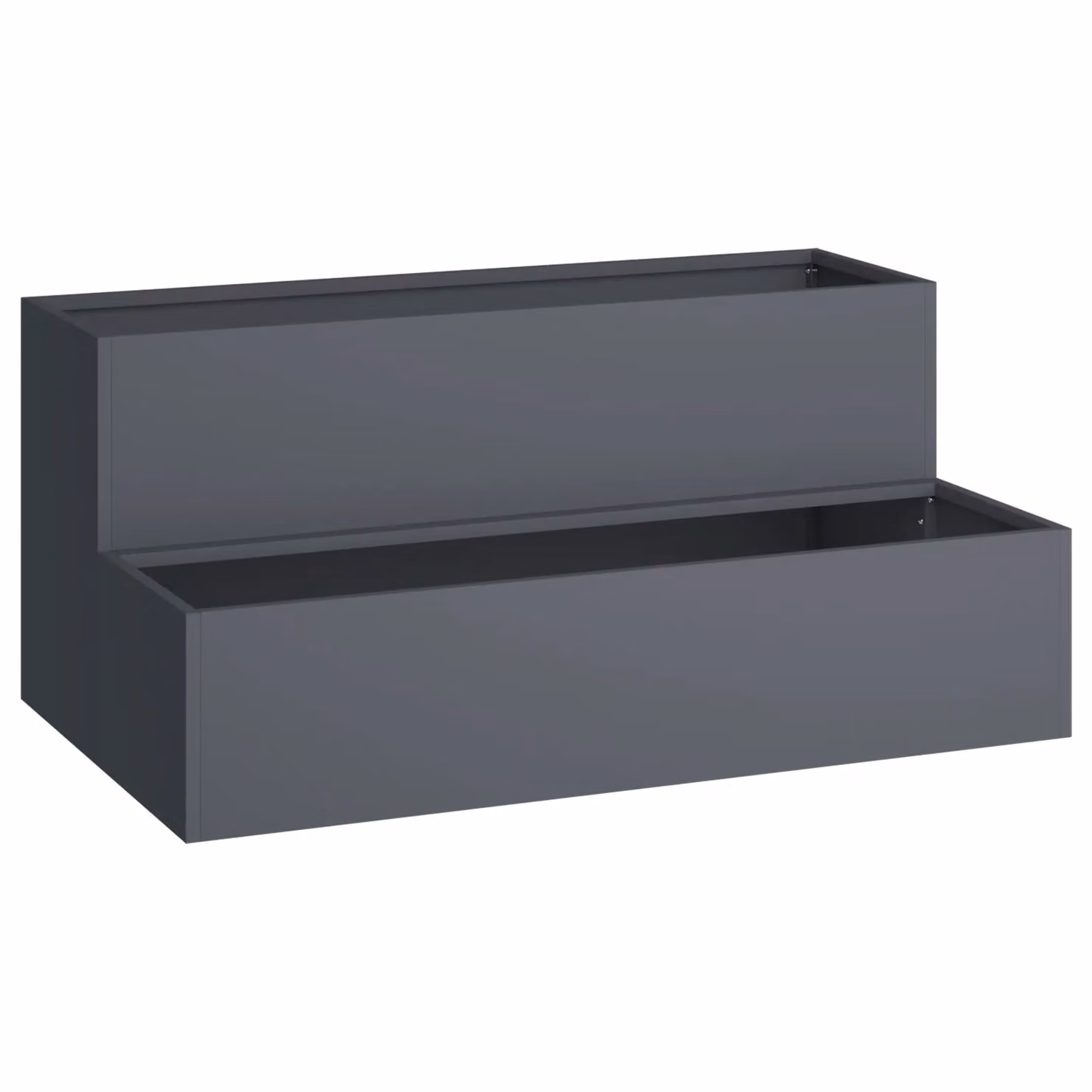 Berkfield Home 2-Tier Anthracite Plastic Garden Planter Tub W: 100 cm, D: 60 cm, H: 45 cm – 2