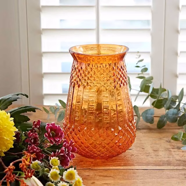 Paper High Orange Recycled Glass Tabletop Vase – 1