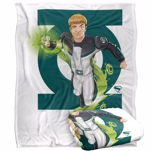 Warner Bros. Superman 2025 Green Lantern Super Soft Fleece Throw Blanket, Multicolour, W: 152 cm, D: 127 cm