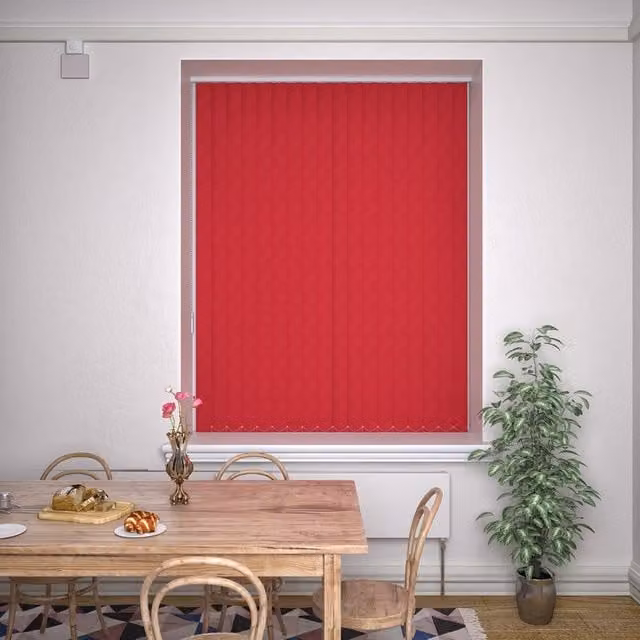 Terrys Plain Red Blackout Vertical Blind with Cord