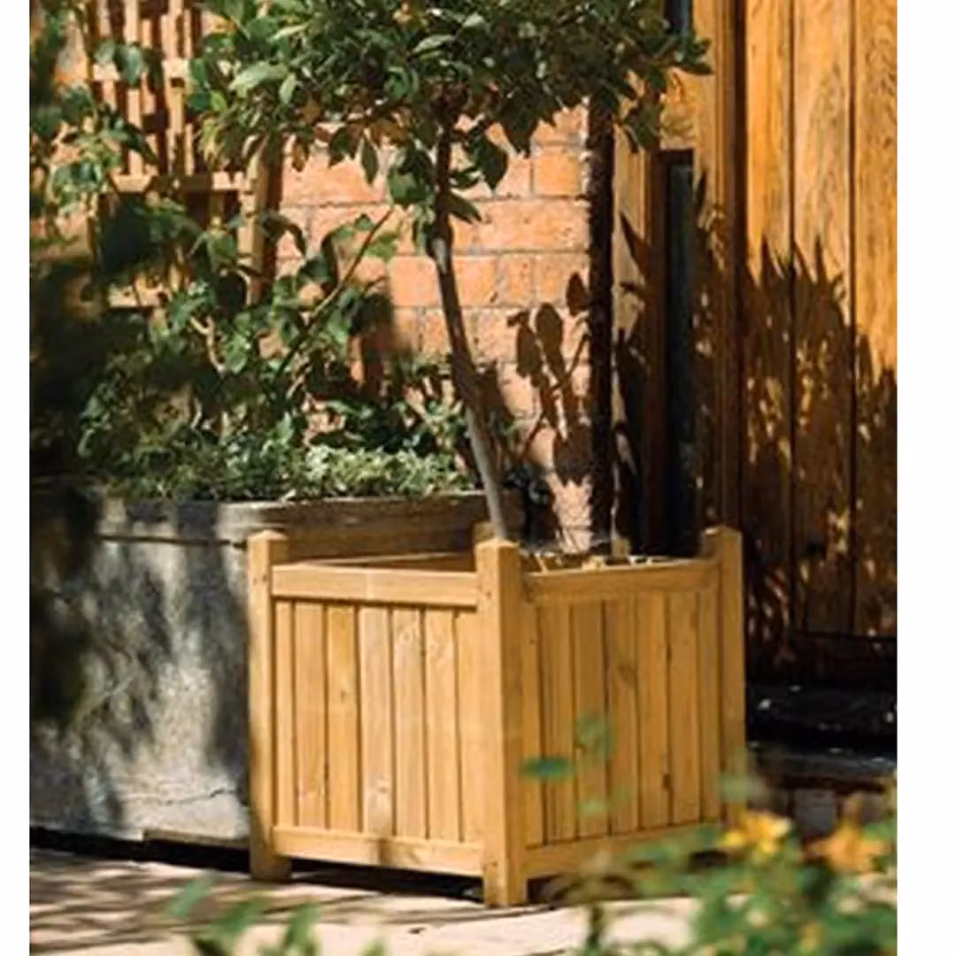 Rowlinson Classic Square Wood Planter Tub in Brown, W/D/H: 50 x 50 x 50 cm – 3