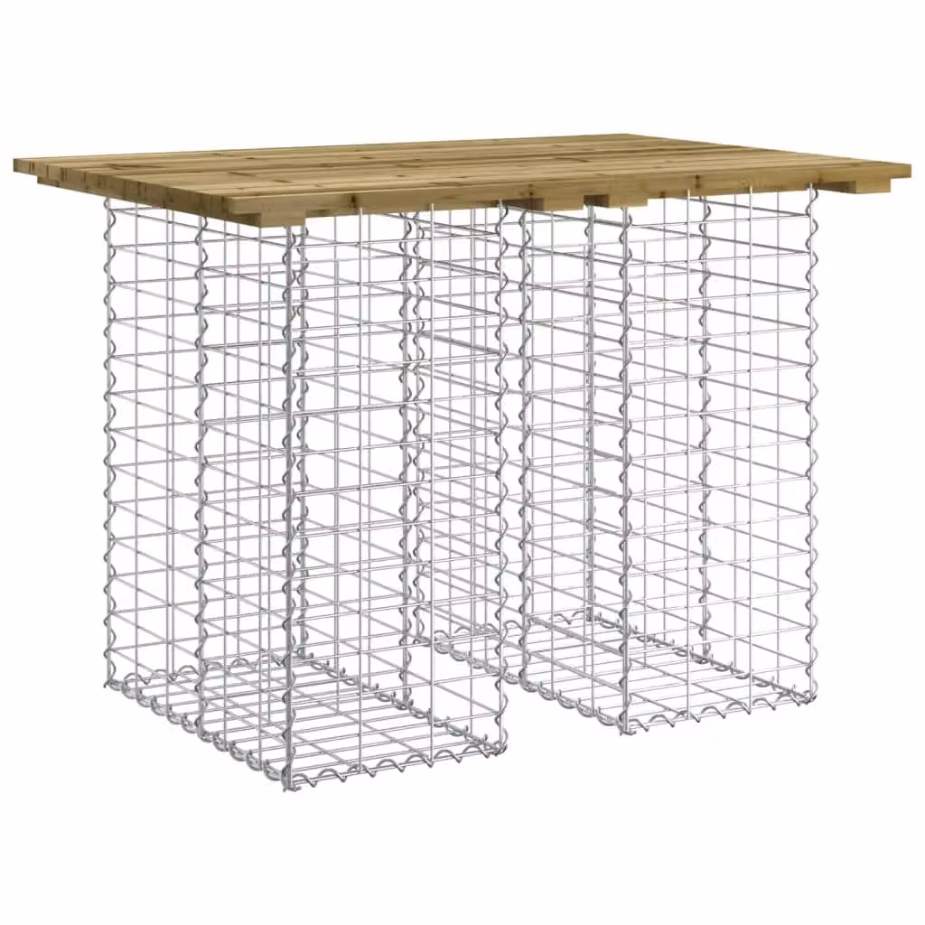 Berkfield Home Gabion Design Garden Bench in Brown Impregnated Pine Wood, W/D/H: 100 x 70 x 72 cm – 1