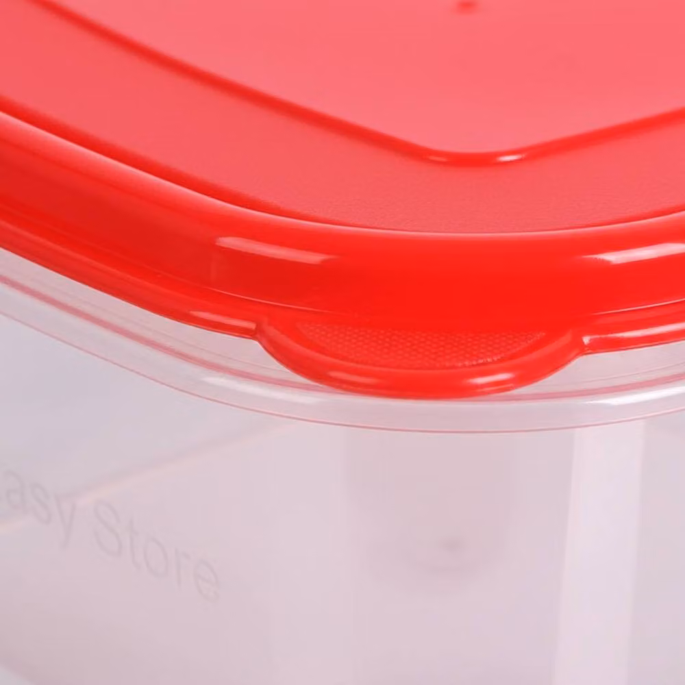 Bedsland EasyStore Set of 3 Airtight Rectangular Food Storage Containers, Red, 2.5 l – 5