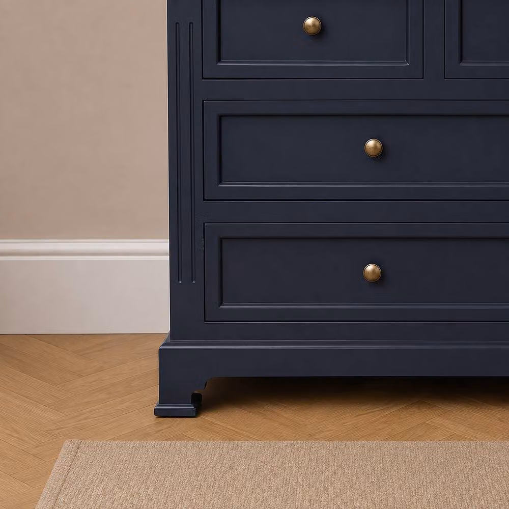 Melody Maison Daventry 7 Drawer Chest of Drawers in Navy Blue and Black – 3