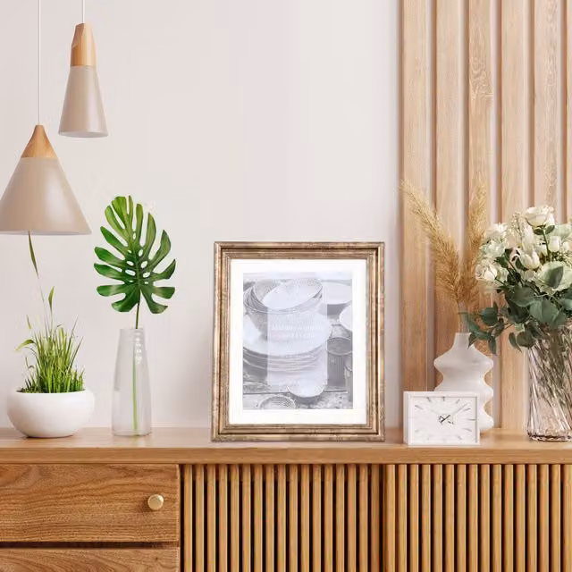 The Port. Co Gallery Antique Gold Rectangular Single Tabletop Photo Frame, W: 25.4 cm, H: 20.32 cm