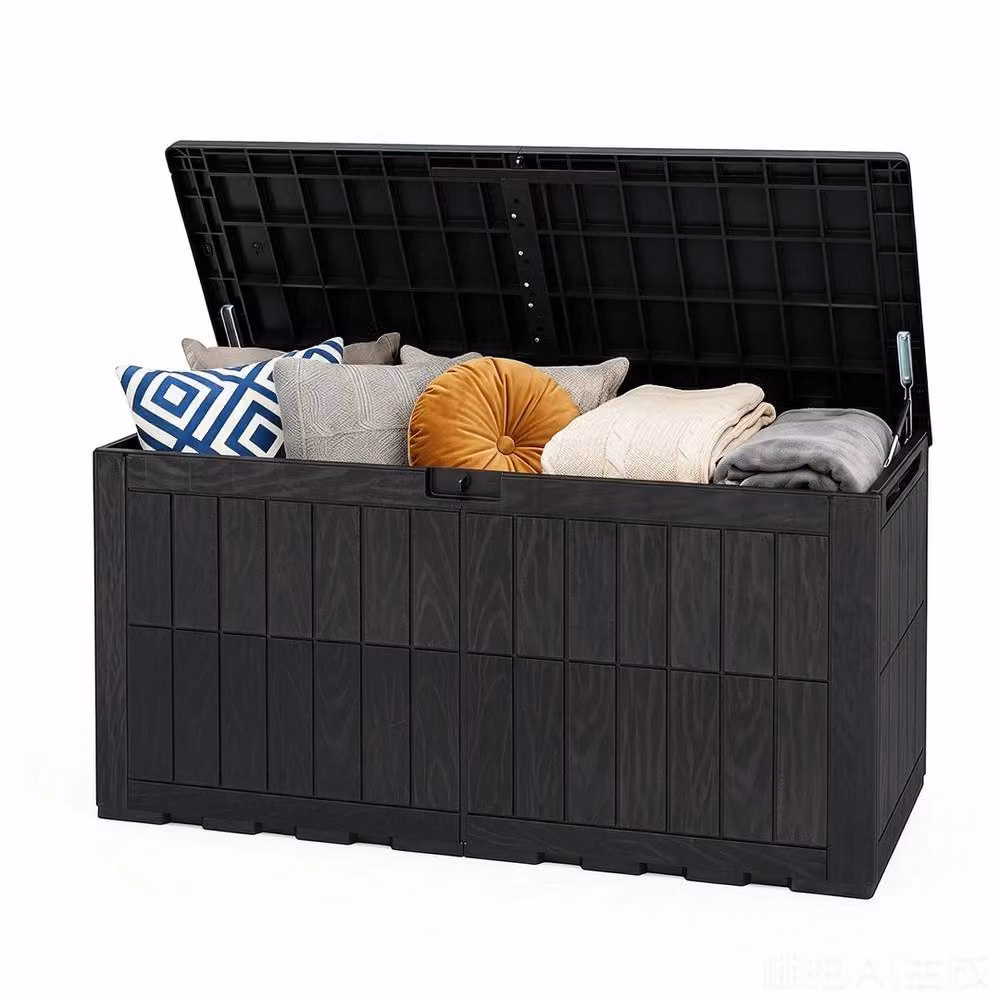 Havendro 455L Lockable Outdoor Storage Box with Lid Handles in Matt Black – 4