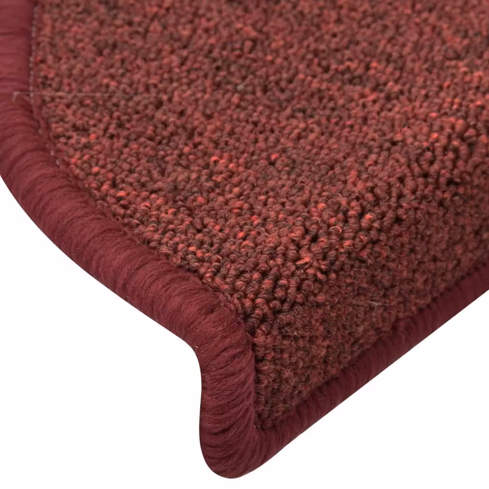 Berkfield Home Self-Adhesive Non-Slip Carpet Stair Treads, 15 Pieces, Red, W: 56 cm, D: 17 cm, H: 3 cm – 4
