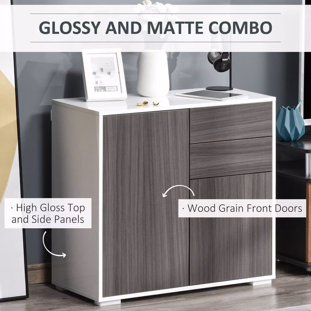 STILVORA Modern Wall Mounted Sideboard with Storage in Matt Grey – 4